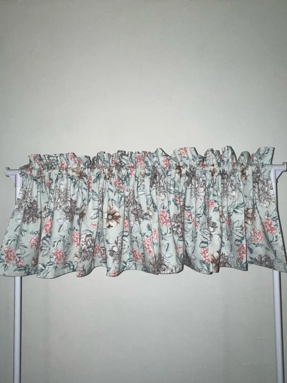 New Set Of 2 Floral Valance Curtain - Light Blue